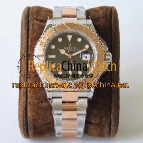 Replica Rolex Yacht-Master 40 116621 VR Stainless Steel & Rose Gold Black Dial Swiss 2836-2