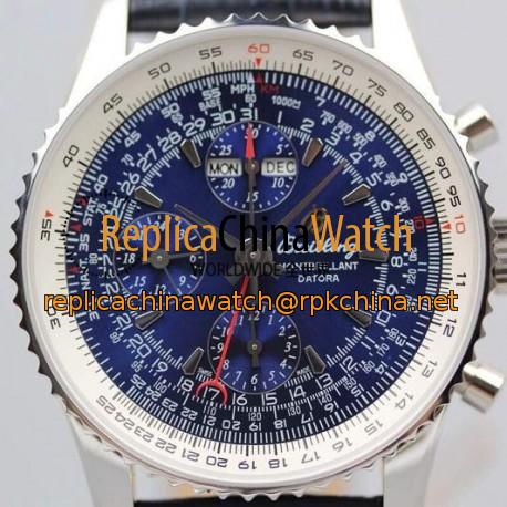 Replica Breitling Datora Montbrillant Perpetual Calendar Chronograph Blue Dial SWISS 7751