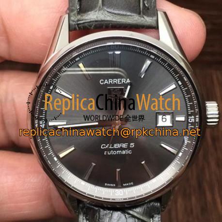 Replica Tag Heuer Carrera Calibre 5 Stainless Steel Anthracite Dial Swiss Calibre 5