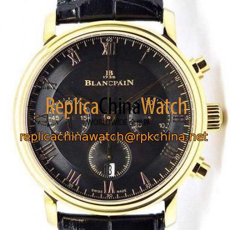 Replica Blancpain Villeret Rose Gold Black Dial Swiss 7750