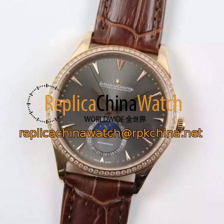 Replica Jaeger-LeCoultre Master Ultra Thin Moon Rose Gold Gray Dial Swiss JLC 925