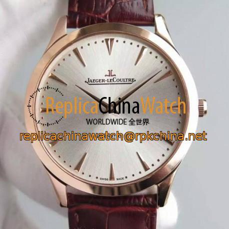 Replica Jaeger-LeCoultre Master Ultra Thin Rose Gold Silver Dial Swiss JLC 898C