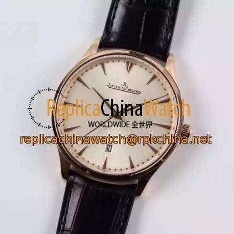 Replica Jaeger-LeCoultre Master Ultra Thin Date Rose Gold White Dial Swiss JLC 899
