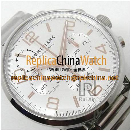 Replica Montblanc Timewalker Chronograph Stainless Steel Rose Gold Markers White Dial Swiss 7750