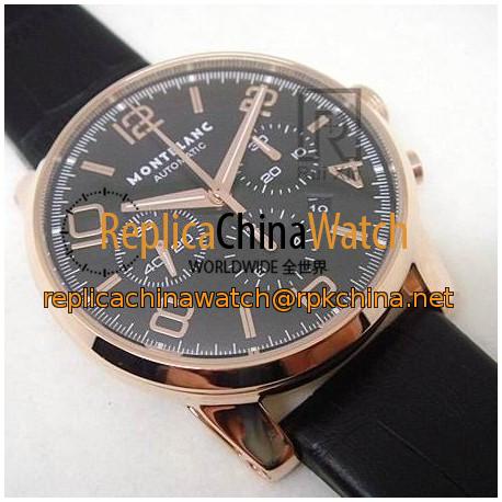 Replica Montblanc Timewalker Chronograph Rose Gold Rose Gold Markers Black Dial Swiss 7750