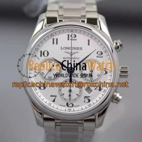 Replica Longines Master Collection Chronograph Stainless Steel White Dial Swiss 7750