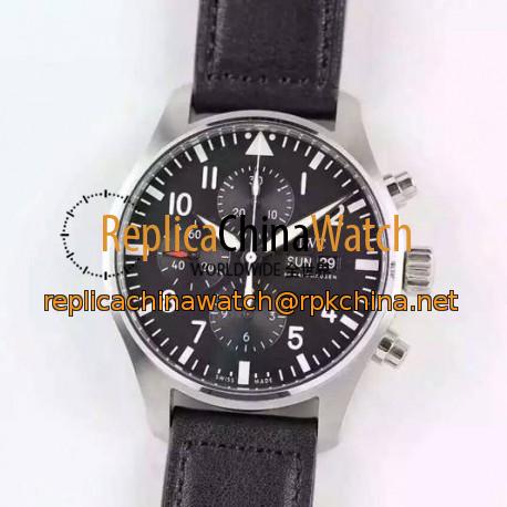 Replica IWC Pilot Chronograph IW377709 Stainless Steel Black Dial Swiss 7750