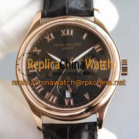 Replica Patek Philippe Annual Calendar 5035R Rose Gold Black Dial Swiss PP 315SQA