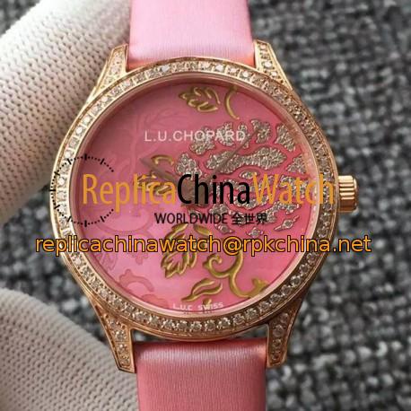 Replica Chopard L.U.C XP Esprit de Fleurier Peony Rose Gold & Diamonds Pink Dial Swiss L.U.C 96.23-L