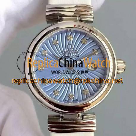 Replica Omega De Ville Ladymatic Stainless Steel Blue Dial Swiss 8520