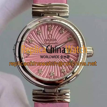 Replica Omega De Ville Ladymatic Stainless Steel Pink Dial Swiss 8520