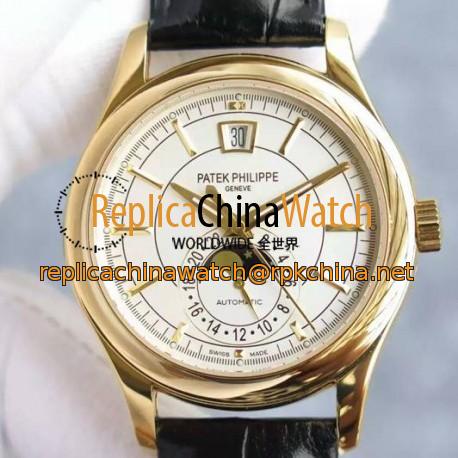 Replica Patek Philippe Annual Calendar 5205 Rose Gold White Dial Swiss 324