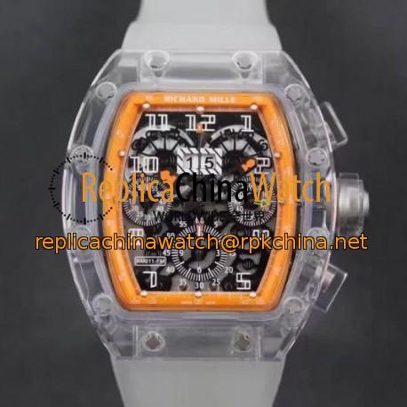 Replica Richard Mille RM011-FM Shappire Orange & Skeleton Dial Swiss 7750