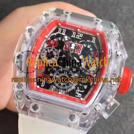 Replica Richard Mille RM011-FM Shappire Red & Skeleton Dial Swiss 7750
