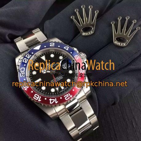 Replica Rolex GMT-Master II 116719BLRO UR Stainless Steel Black Dial Swiss 2836-2