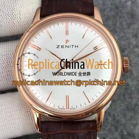 Replica Zenith Elite 6150 18.2270.6150/01.C498 Rose Gold White Dial Swiss Elite 6150