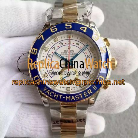 Replica Rolex Yacht-Master II 116681 V5 Stainless Steel & Yellow Gold White Dial Swiss 7750