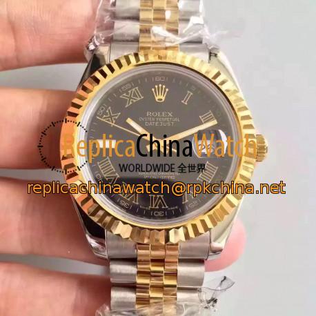 Replica Rolex Datejust 41 126333 41MM NF Stainless Steel & Yellow Gold Black Dial Swiss 2836-2