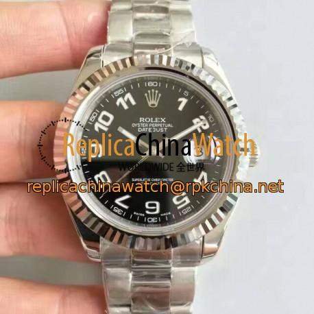 Replica Rolex Datejust II 116334 41MM NF Stainless Steel Black Dial Swiss 2836-2