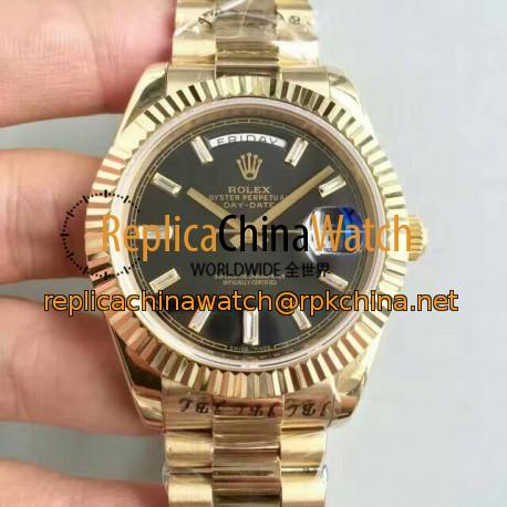 Replica Rolex Day-Date 40 228238 40MM KW Yellow Gold Black Dial Swiss 3255