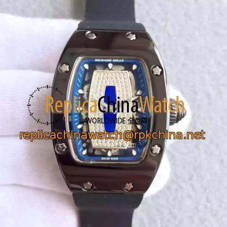 Replica Richard Mille RM07 Ladies PVD Blue & Diamonds Dial M6T51