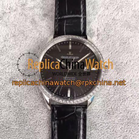 Replica Jaeger-LeCoultre Geophysic True Second 8018420 N Stainless Steel & Diamonds Black Dial Swiss Calibre 770