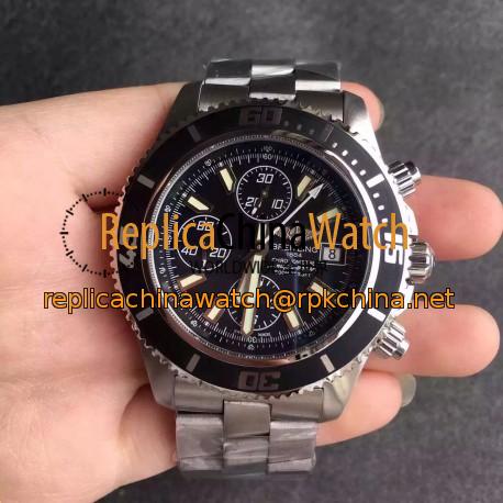 Replica Breitling Superocean Chronograph A1334102/BA84/134A N Stainless Steel Black & White Dial Swiss 7750