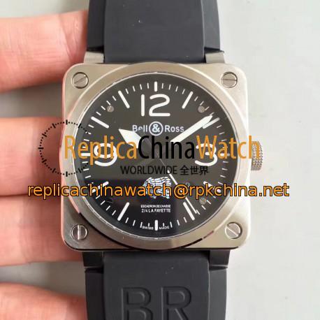 Replica Bell & Ross Aviation Military Type BR 03-92 Escadron De Chasse 2/4 La Fayette ZF Stainless Steel Black Dial M9015