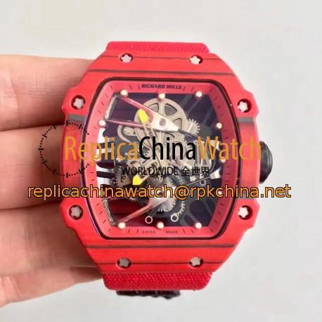 Replica Richard Mille RM27-02 KV Red Forged Carbon Red & Skeleton Dial M9015