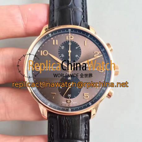 Replica IWC Portugieser Chronograph IW371482 ZF Rose Gold Anthracite Dial Swiss 7750