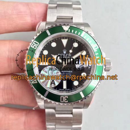 Replica Rolex Submariner Date 16610LV 50TH Anniversary JF Stainless Steel Black Dial swiss 2836-2