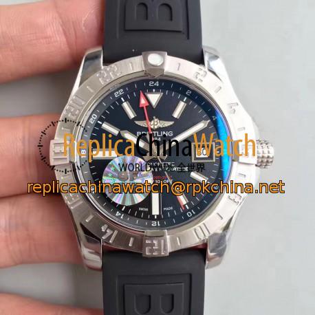 Replica Breitling Avenger II GMT A3239011/BC35/152S GF Stainless Steel Black Dial Swiss 2836-2