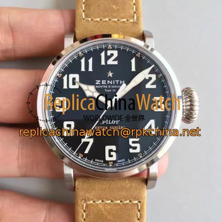 Replica Zenith Pilot Type 20 Extra Special 03.2430.3000.21.C738 XF Stainless Steel Black Dial Swiss 2824-2