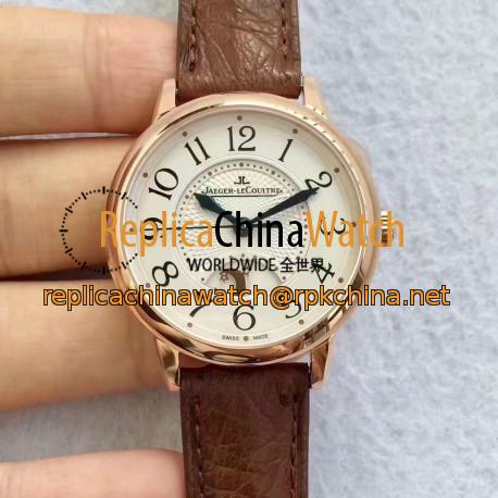 Replica Jaeger-LeCoultre Ladies Rendez-Vous Night & Day Medium 3442420 N Rose Gold White Dial Swiss 898A/1