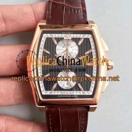 Replica IWC Da Vinci Chronograph IW376402 ZF Rose Gold Black Dial Swiss 89361