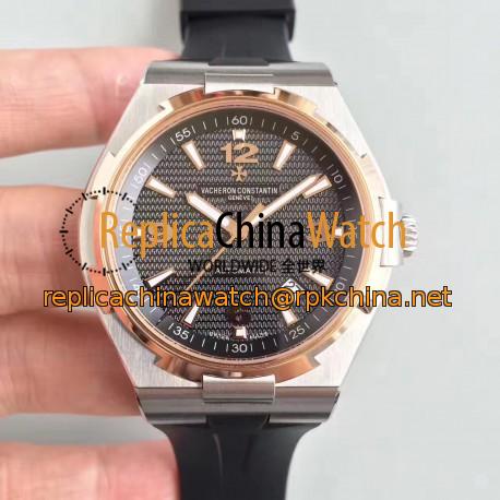 Replica Vacheron Constantin Overseas 47040 JJ Stainless & Rose Gold Steel Black Dial Swiss 2824-2